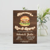 Liebe und Burgers Paare Polterabend Einladung (Stehend Vorderseite)