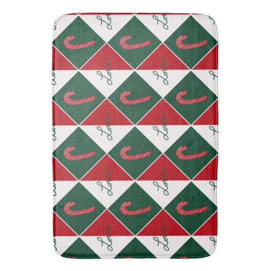 Liebe und Candy Canes Badematte (Vorderseite Vertikal)