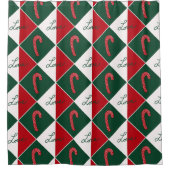 Liebe und Candy Canes Duschvorhang (Vorderseite)