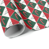 Liebe und Candy Canes Geschenkpapier (Rolleneckpunkt)