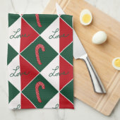 Liebe und Candy Canes Geschirrtuch (Viertel Falte)