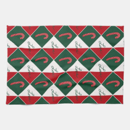 Liebe und Candy Canes Geschirrtuch