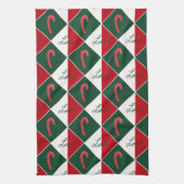 Liebe und Candy Canes Geschirrtuch (Vertikal)