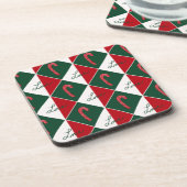 Liebe und Candy Canes Getränkeuntersetzer (Linke Seite)