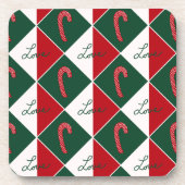 Liebe und Candy Canes Getränkeuntersetzer (Vorderseite)