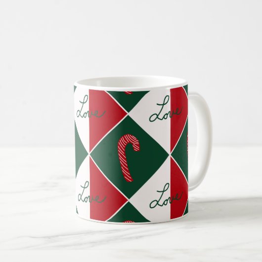 Liebe und Candy Canes Kaffeetasse (VorderseiteRechts)