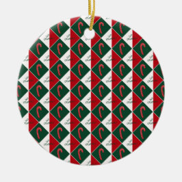 Liebe und Candy Canes Keramik Ornament