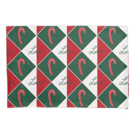Liebe und Candy Canes Kissenbezug