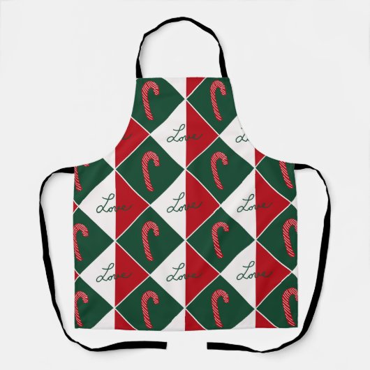 Liebe und Candy Canes Schürze (Vorderseite)