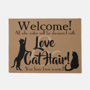 Liebe und Cat Hair Funny Willkommen Fußmatte