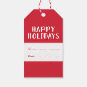 Liebe und Cheer Red Brushed Script Holiday Geschenkanhänger (Rückseite)