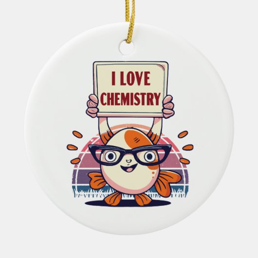 Liebe und Chemie Keramik Ornament (Vorne)