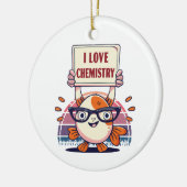 Liebe und Chemie Keramik Ornament (Links)
