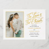 Liebe und Cherish FOIL Wedding speichern Sie die D Folieneinladung (Vorderseite)