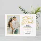 Liebe und Cherish FOIL Wedding speichern Sie die D Folieneinladung (Stehend vorne)
