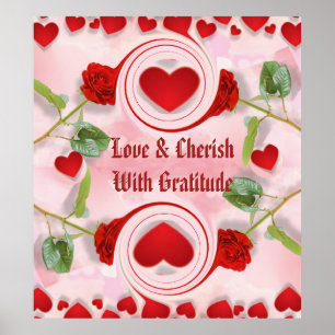 Liebe und Cherish mit Dankbarkeit Poster