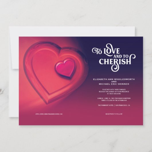 Liebe und Cherish, zwei Herzen, Ankündigung (Vorderseite)