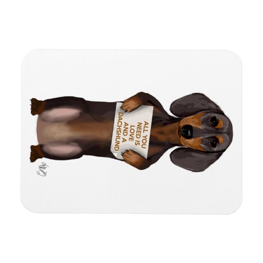 Liebe und Dackel Magnet (Horizontal)