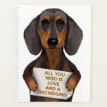 Liebe und Dackel Planer<br><div class="desc">Liebe und Dackel von FabFunky. Enthält eine niedliche Dackel mit einem Schild "Alles was Sie brauchen ist Liebe und Dachshun". | 191436D</div>