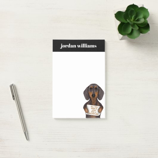 Liebe und Dackel Post-it Klebezettel (Büro)