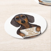 Liebe und Dackel Runder Pappuntersetzer (Angewinkelt)
