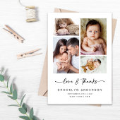 Liebe und Dank | 12x18 Modern Four Foto New Baby Dankeskarte