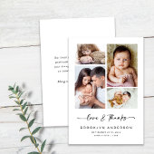 Liebe und Dank | 12x18 Modern Four Foto New Baby Dankeskarte