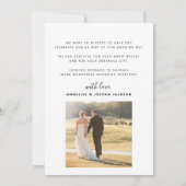 Liebe und dank 2 Foto elegante Drehbuch Hochzeit Dankeskarte (Rückseite)