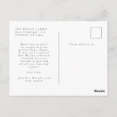 Liebe und Dank 3 Baby Foto Geburtshilfe Ankündigun Postkarte (Rückseite)