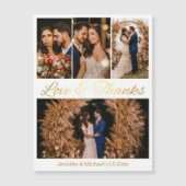 Liebe und dank 4 Fotos Collage Hochzeitsmagnet Magnetkarte (Vorderseite)