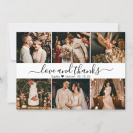 Liebe und Dank 6 Foto Collage Wedding Dankeskarte