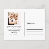 Liebe und Dank an Aqua Blue Wedding Monogram Foto Postkarte (Rückseite)