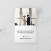 Liebe und Dank an Black and White Wedding Foto Dankeskarte (Innenseite)