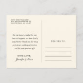 Liebe und Dank an Black Wedding Foto Vielen Dank Postkarte (Rückseite)