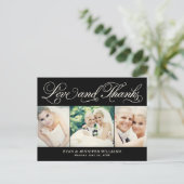 Liebe und Dank an Black Wedding Foto Vielen Dank Postkarte (Stehend Vorderseite)