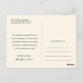 Liebe und Dank an Black Wedding Foto Vielen Dank Postkarte (Rückseite)