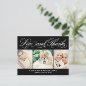 Liebe und Dank an Black Wedding Foto Vielen Dank Postkarte (Stehend Vorderseite)