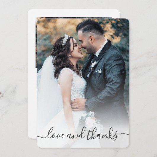 Liebe und Dank an Braut und Groom Chic Hochzeitsfe Dankeskarte (Vorne/Hinten)