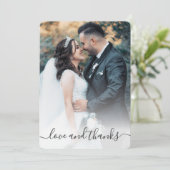 Liebe und Dank an Braut und Groom Chic Hochzeitsfe Dankeskarte (Stehend Vorderseite)