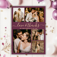 Liebe und Dank an Burgundy Foto Collage Wedding