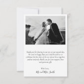 Liebe und Dank an Burgundy Script Wedding Foto Dankeskarte (Rückseite)