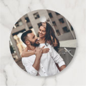 Liebe und Dank an Couple Foto Chic Wedding Geschenkanhänger (Rückseite)