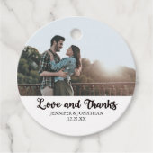 Liebe und Dank an Couple Foto Chic Wedding Geschenkanhänger (Vorderseite)