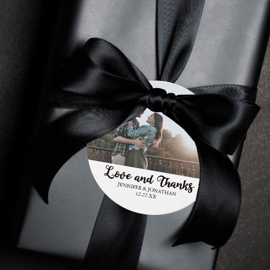 Liebe und Dank an Couple Foto Chic Wedding Geschenkanhänger