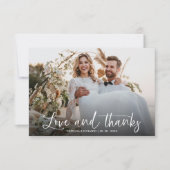 Liebe und Dank an das elegante Calligrafy Foto Hoc Dankeskarte (Vorderseite)