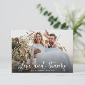 Liebe und Dank an das elegante Calligrafy Foto Hoc Dankeskarte (Stehend Vorderseite)