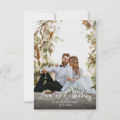 Liebe und Dank an das elegante Calligrafy Foto Hoc Dankeskarte (Vorderseite)