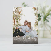 Liebe und Dank an das elegante Calligrafy Foto Hoc Dankeskarte (Stehend Vorderseite)