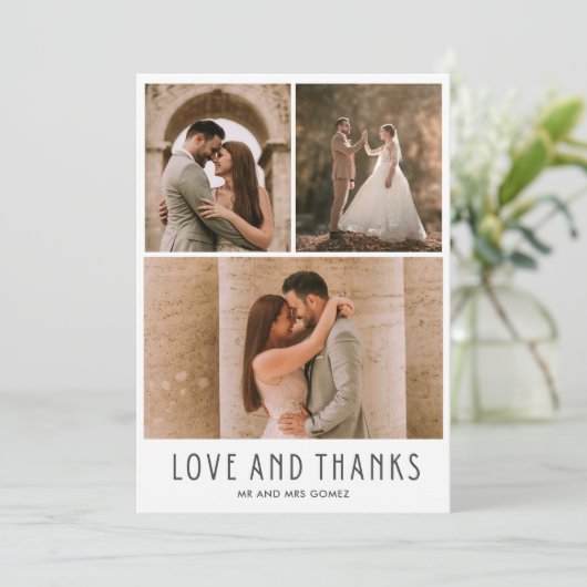 Liebe und Dank an das moderne Foto Vielen Dank Dankeskarte (Stehend Vorderseite)