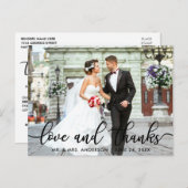 Liebe und Dank an das moderne Hochzeitssemble Foto Postkarte (Vorne/Hinten)